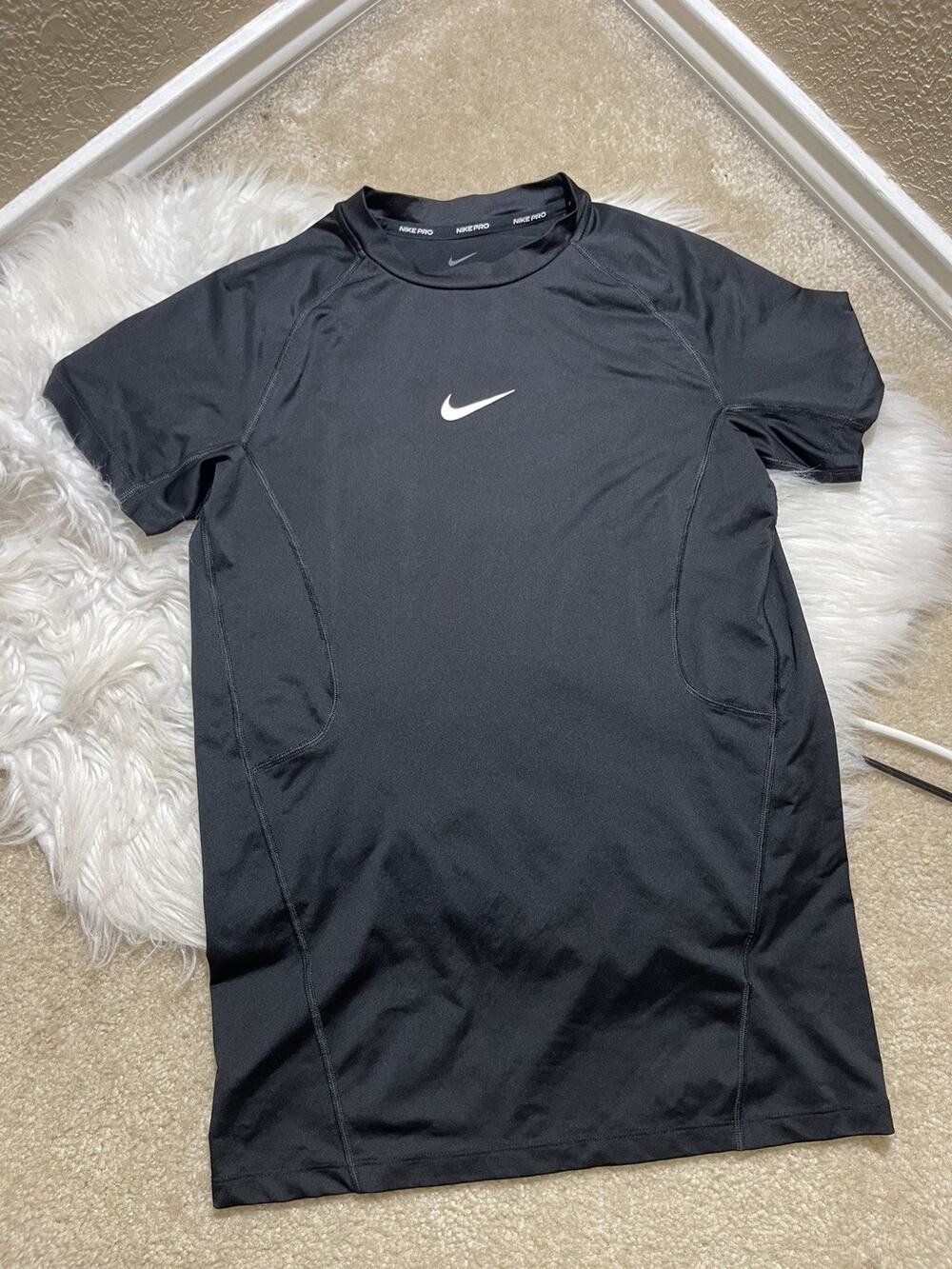 Nike Pro Shirt Youth/Women XL Black Dri-Fit Training Pullover Compression Sports